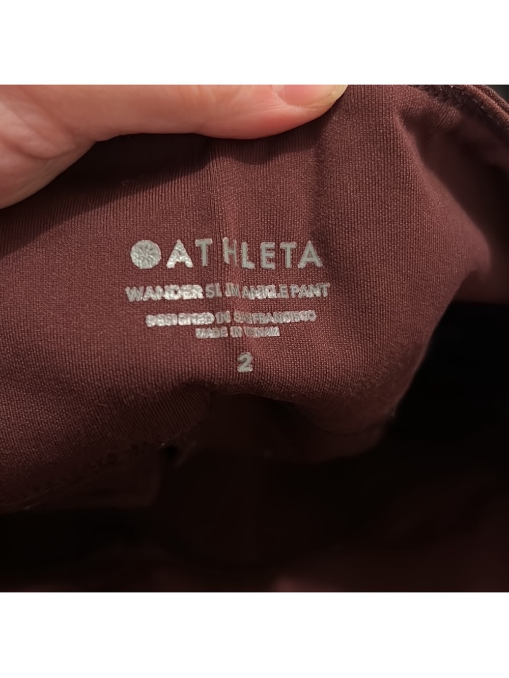 Athleta Wander slim ankle pants burgundy size 2 - Picture 6 of 6